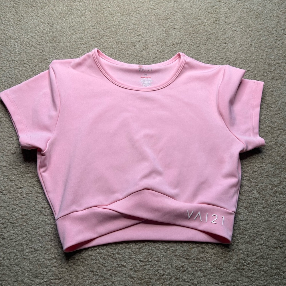 VAI21 Pink Active Crop Top Medium